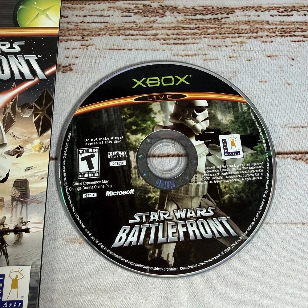 Star Wars Battlefront Xbox 2004 Game Disc and Instruction Manual Only Used